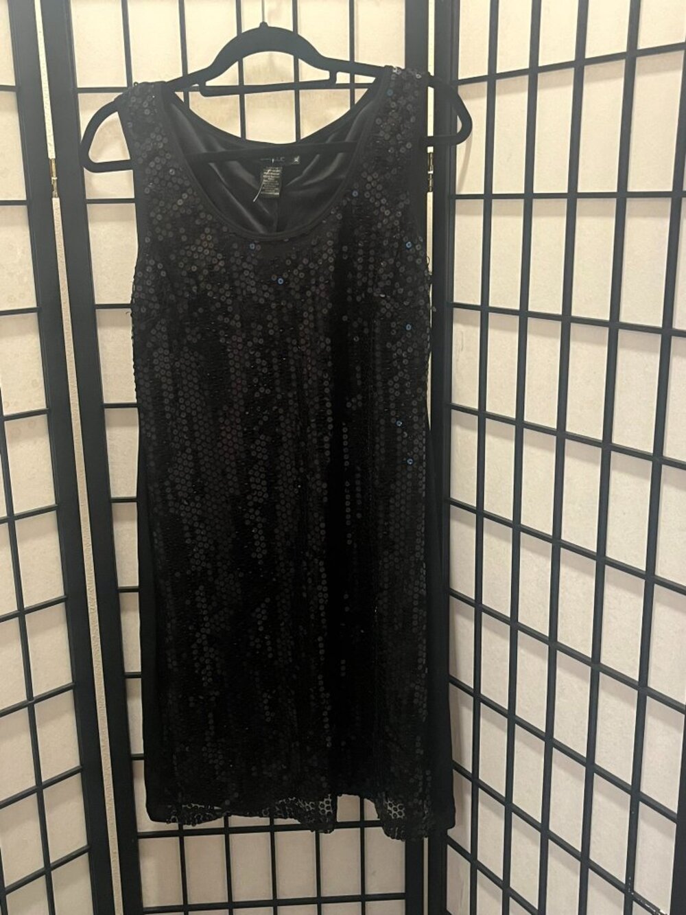 Roulette Black Sequin Front Sleeveless Dress Size XL | Party Cocktail Dress